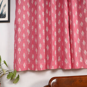Pink - cotton window pochampally ikat curtain (5 x 3 feet)
