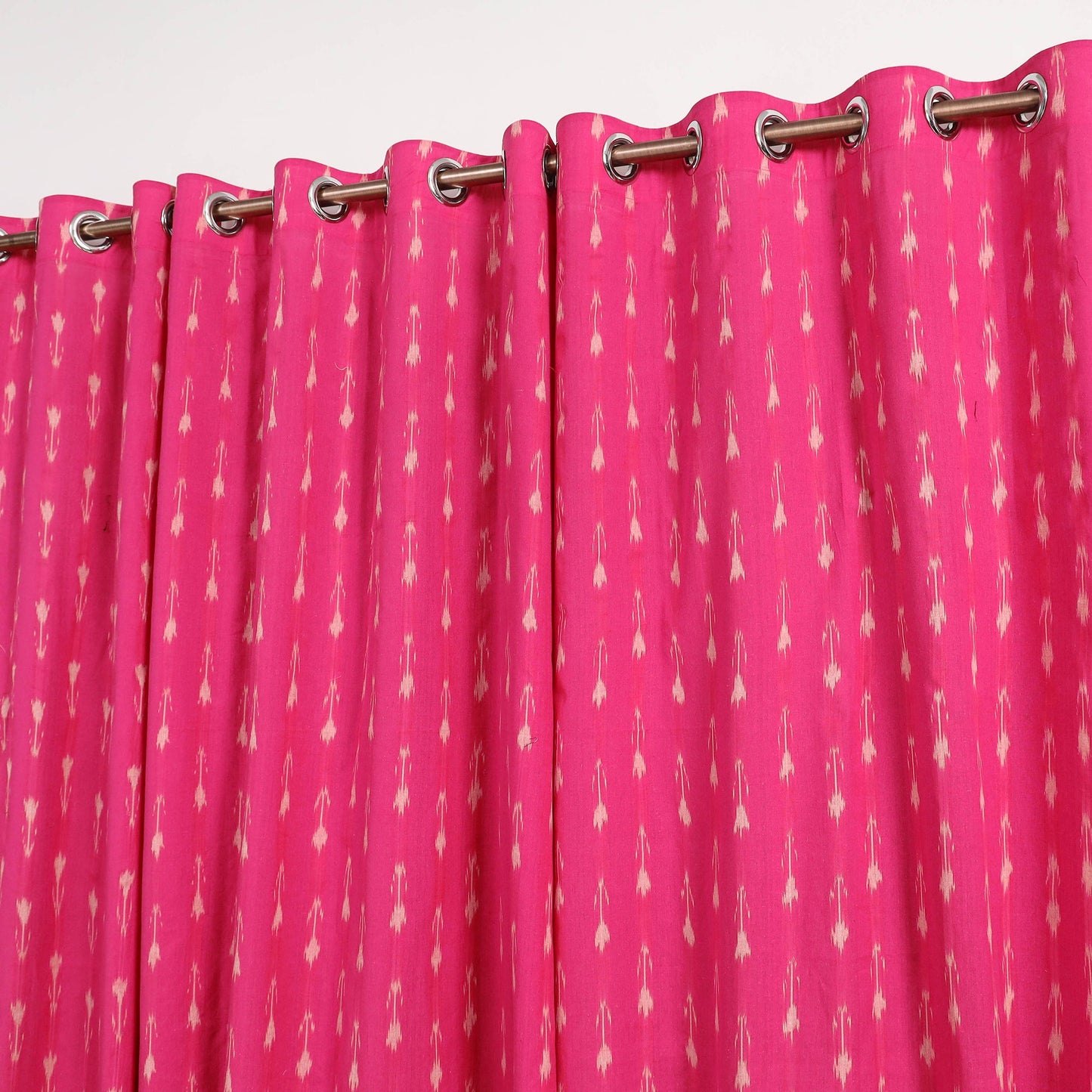 Pink - cotton window pochampally ikat curtain (5 x 3 feet)