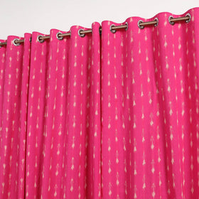 Pink - cotton window pochampally ikat curtain (5 x 3 feet)