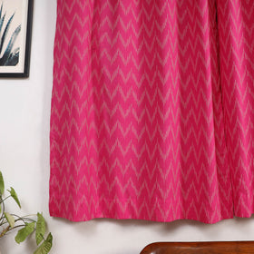 Pink - cotton window pochampally ikat curtain (5 x 3 feet)