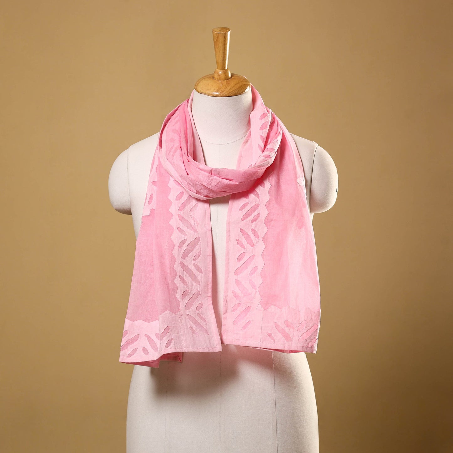  Cut Work Cotton Pink Barmer Applique Stole