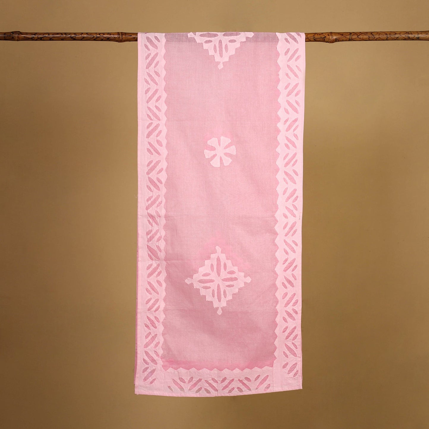  Cut Work Cotton Pink Barmer Applique Stole
