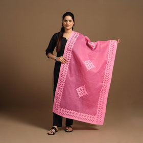 Buy Cutwork Cotton Pink Barmer Applique Dupatta