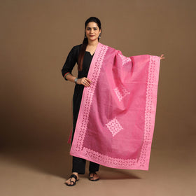 Pink - Cutwork Cotton Barmer Applique Dupatta 41