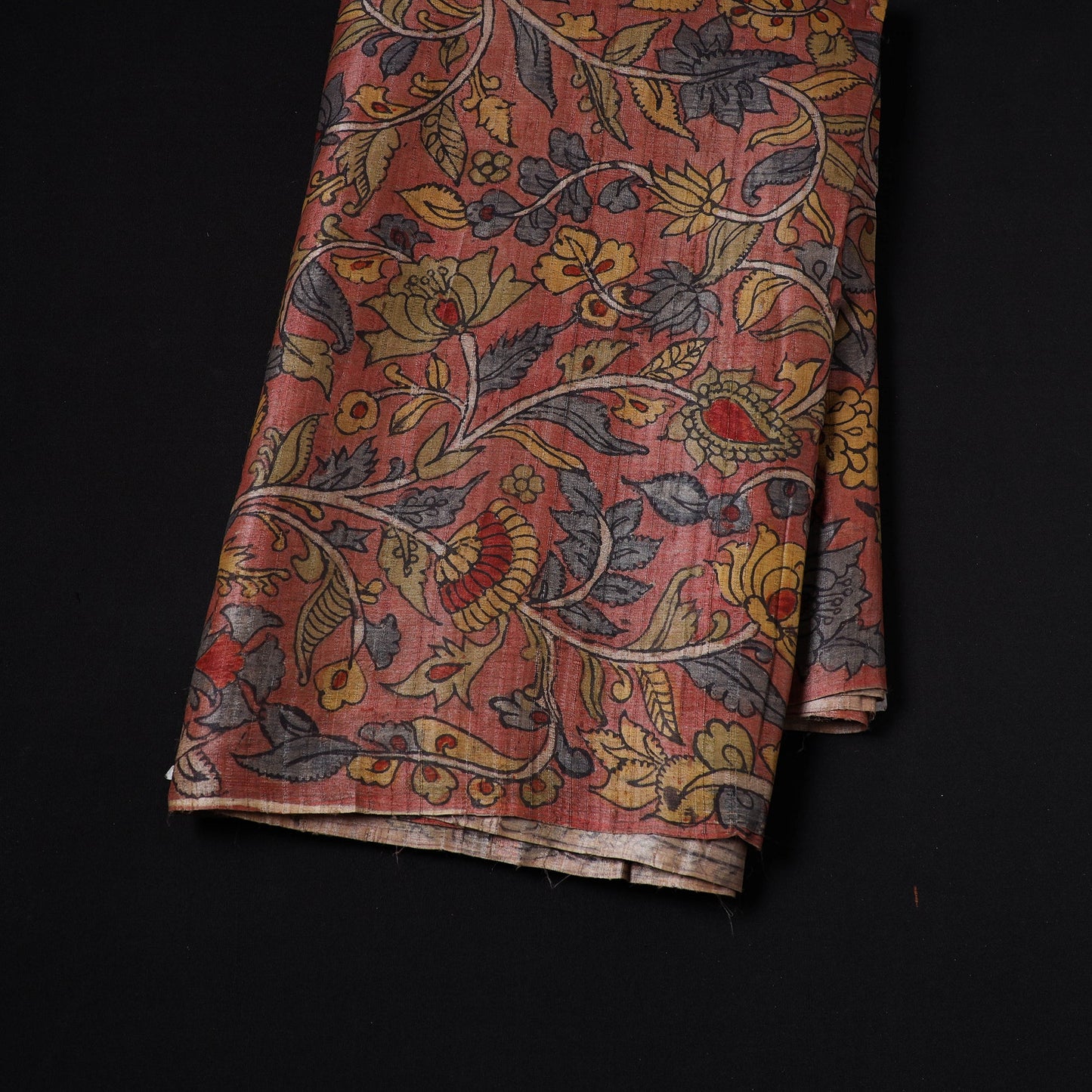 Pink - desi tussar silk handpainted srikalahasti pen