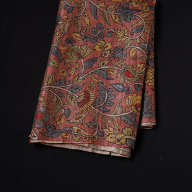 Pink - desi tussar silk handpainted srikalahasti pen