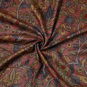 Pink - desi tussar silk handpainted srikalahasti pen