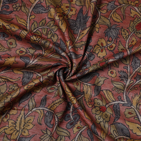 Pink - desi tussar silk handpainted srikalahasti pen