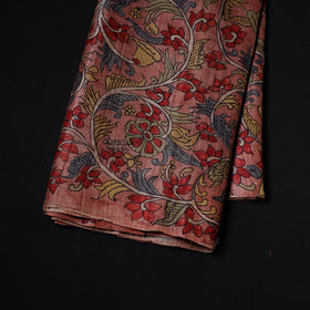 Pink - desi tussar silk handpainted srikalahasti pen