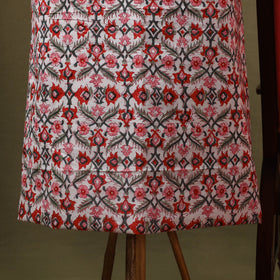 Pink Designer! Block Print Cotton Dress Material with Jewellery Set