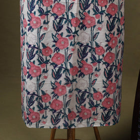 Pink Designer! Block Print Cotton Dress Material with Jewellery Set