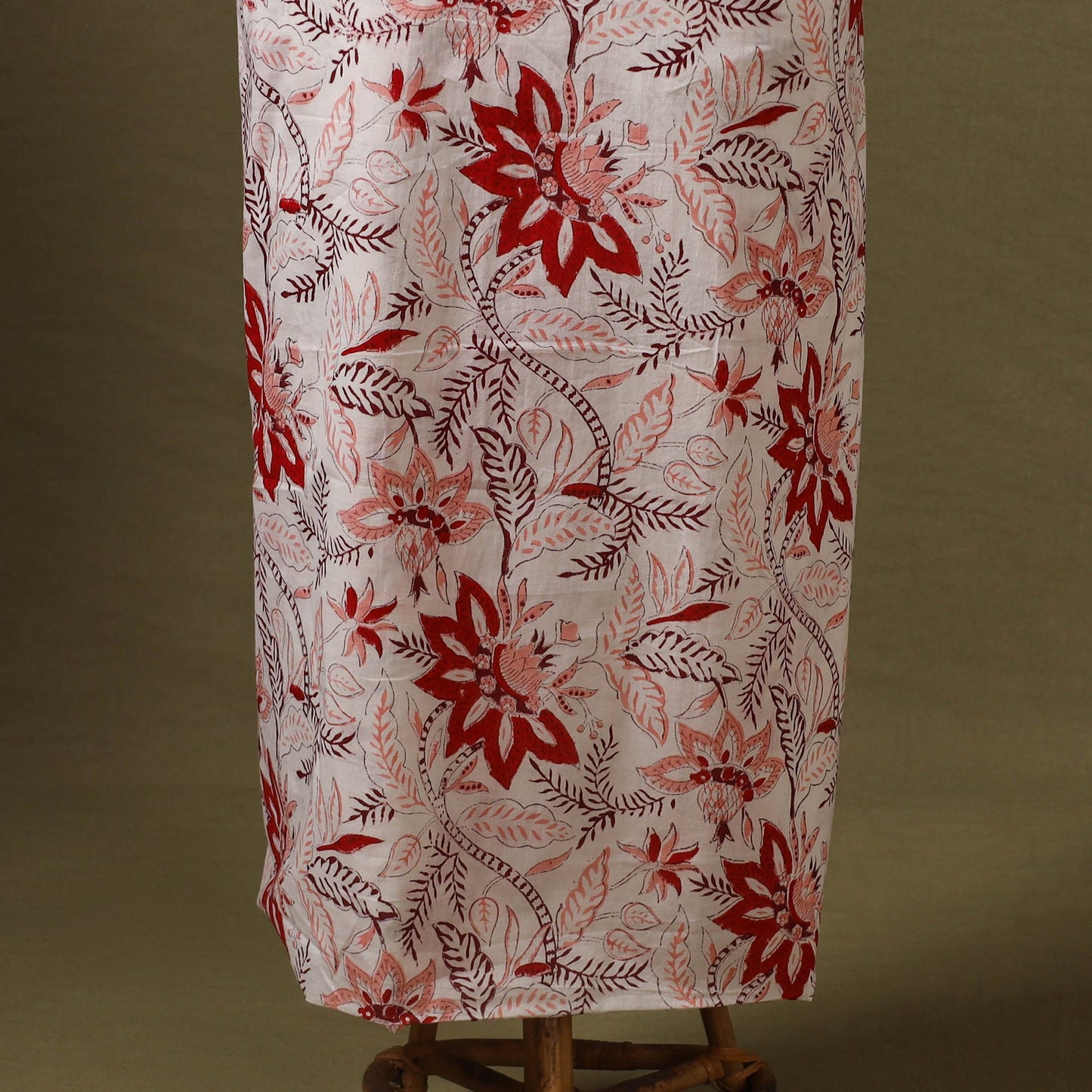 Pink Designer! Block Print Cotton Dress Material with Jewellery Set 