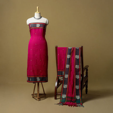 Dharwad cotton 3pc unstitched dress material with border 35