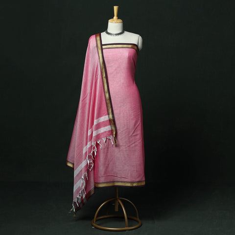 Dharwad cotton 3pc unstitched dress material with thread