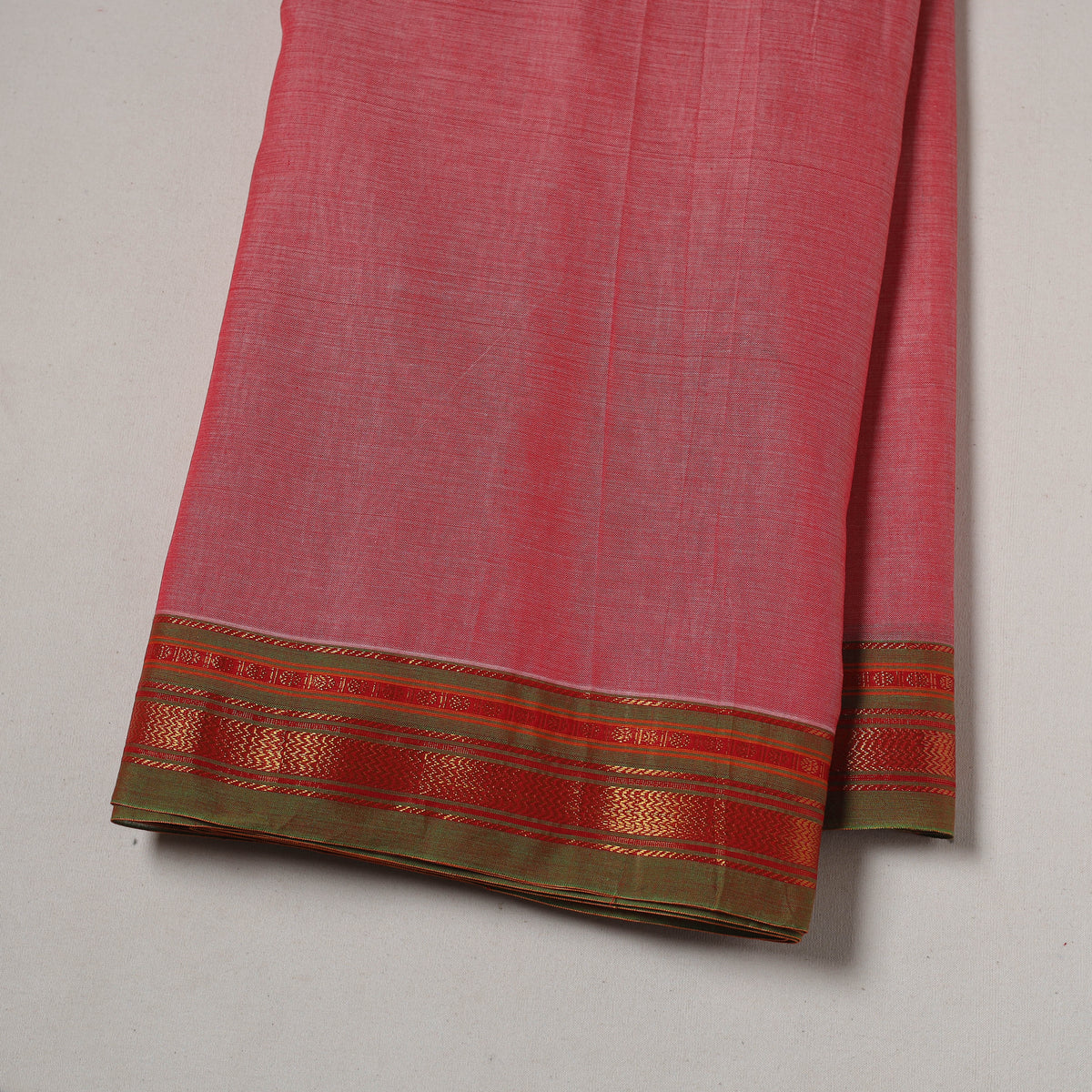 Dharwad cotton fabric with border 09 - handcrafted