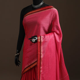 Dharwad cotton saree with border 15 - handcrafted