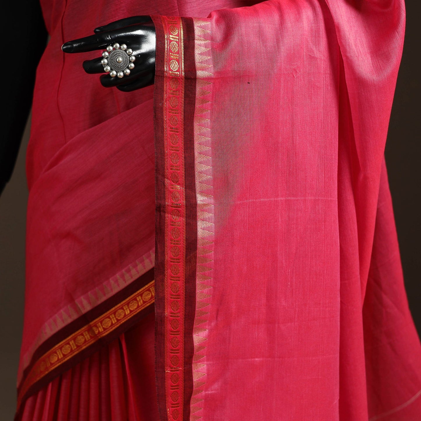 Dharwad cotton saree with border 15 - handcrafted