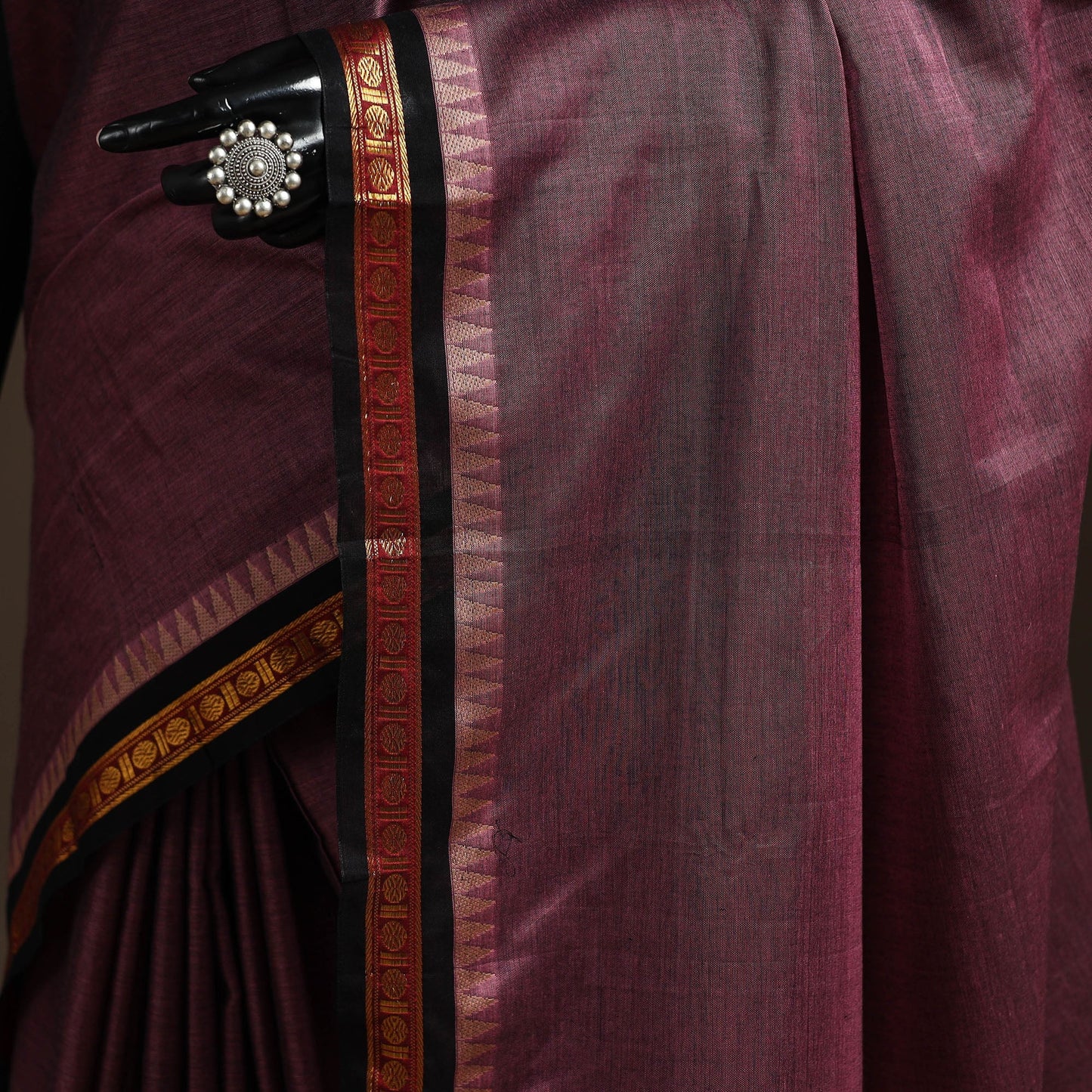 Dharwad cotton saree with border 20 - handcrafted