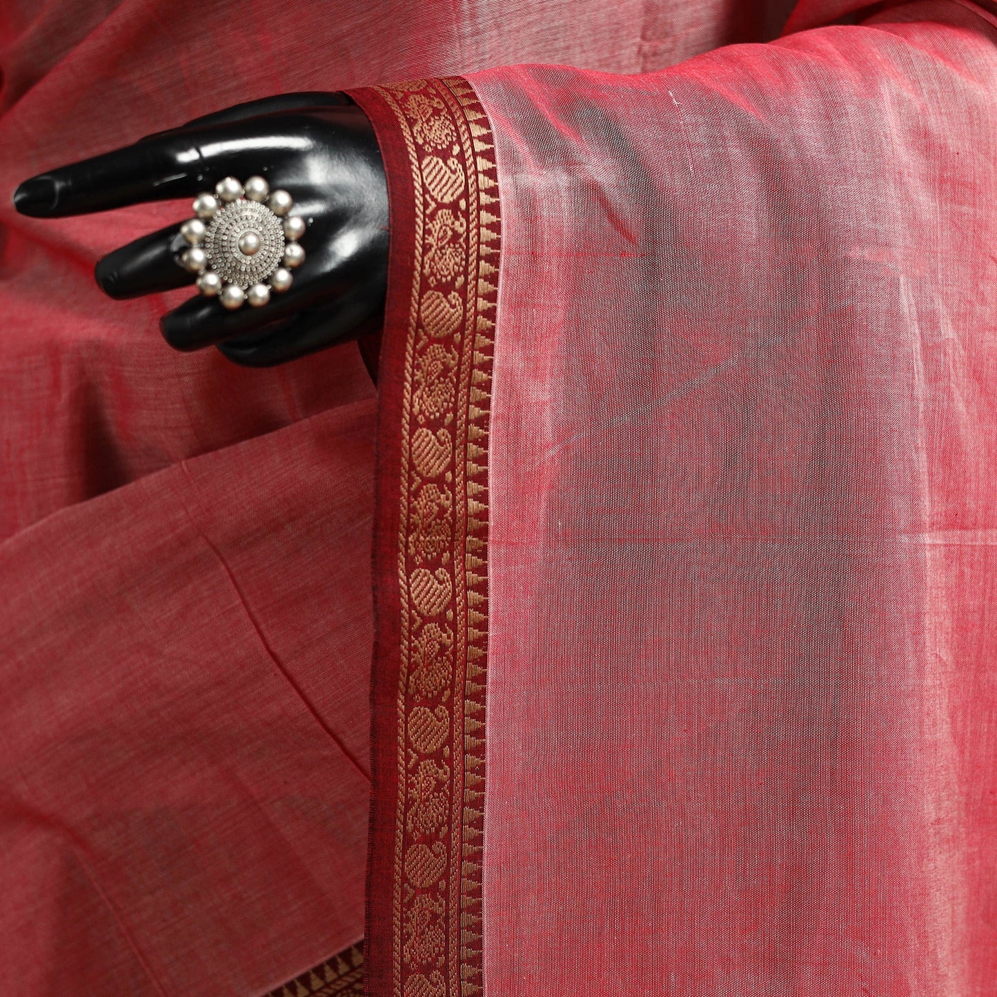 Dharwad cotton saree with border 40 - handcrafted