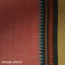 Pink - dharwad cotton saree with border 41 - handcrafted