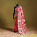 Pink - dharwad cotton saree with border 41 - handcrafted