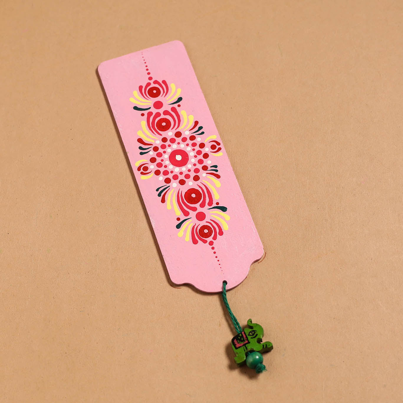 Dot art mandala handpainted wooden bookmark 13 - handcrafted