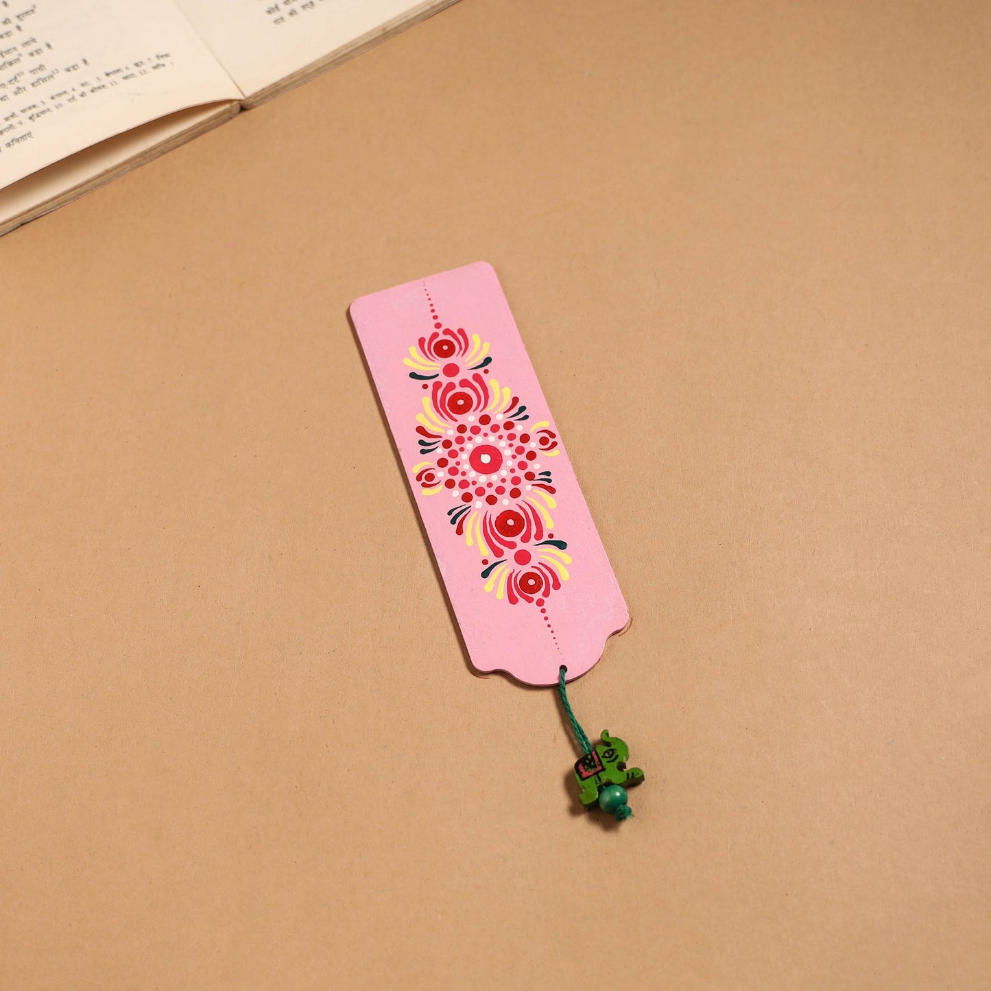 Dot art mandala handpainted wooden bookmark 13 - handcrafted