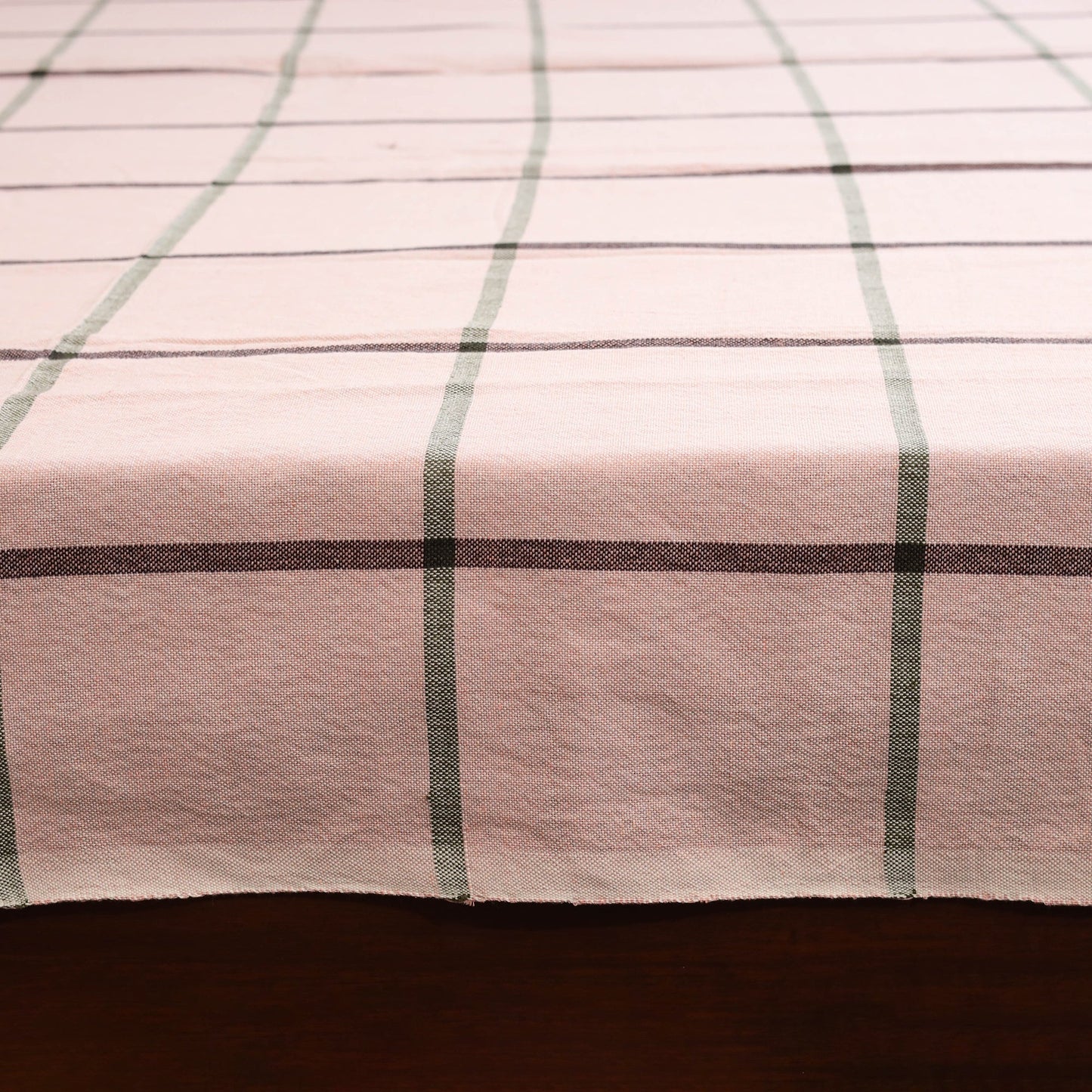 Pink - double handloom cotton bed sheet (108 x 90 in) 06