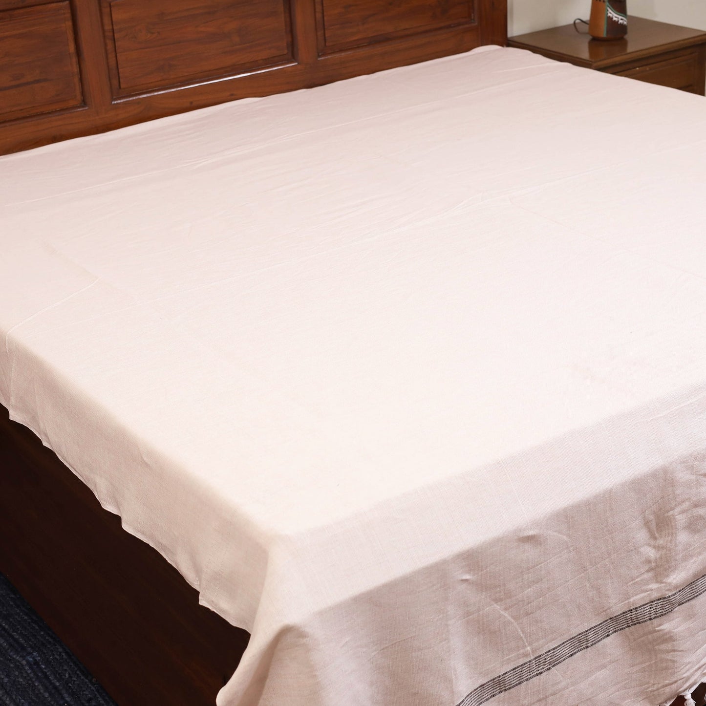 Pink - double handloom cotton bed sheet (108 x 90 in) 12