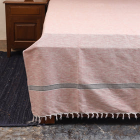 Pink - double handloom cotton bed sheet (108 x 90 in) 42