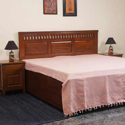 Pink - double handloom cotton bed sheet (108 x 90 in) 45