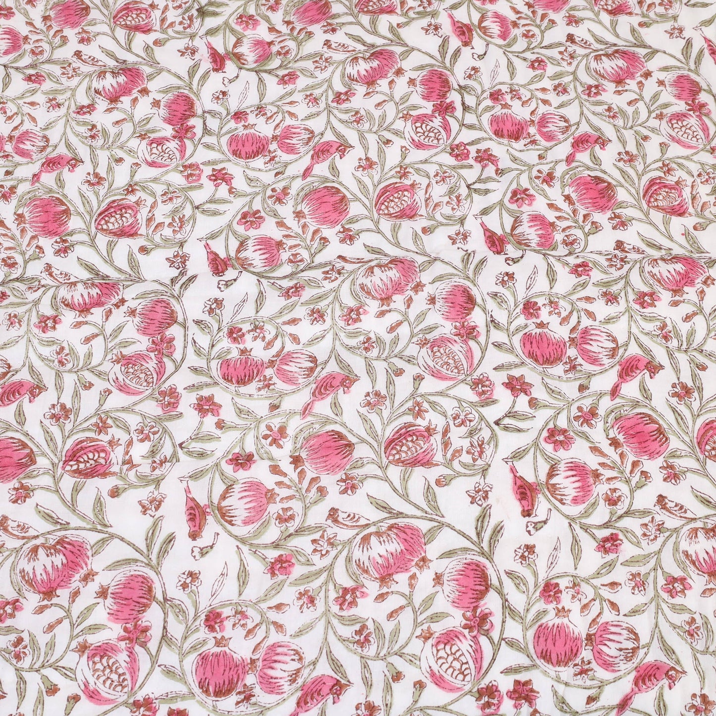 Pink - double - reversible sanganeri cotton quilt 23