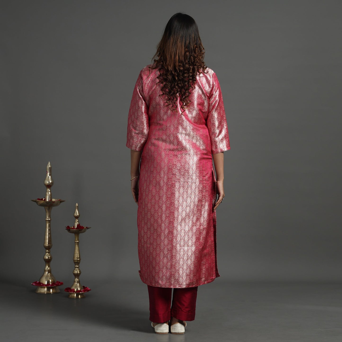  Elegant Banarasi Brocade Silk Kurta with Pant Set 