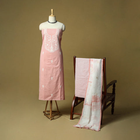Embroidered cotton 3pc unstitched dress material 94