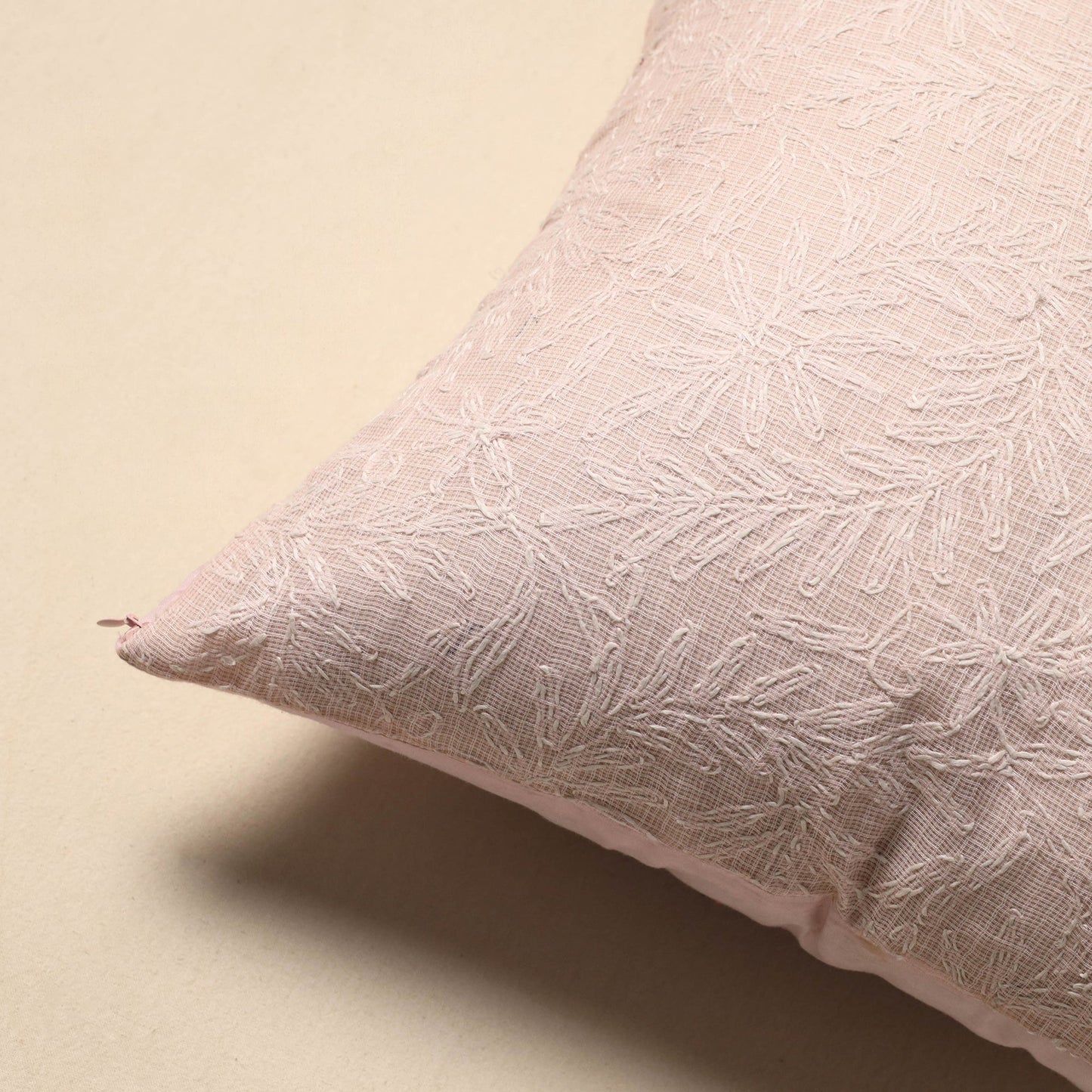 Embroidered kota doria cushion cover 53 - handcrafted