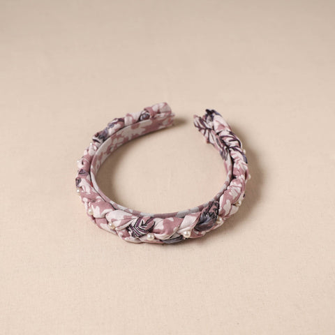 Fabart braided hair band with bead work 60 - handcrafted