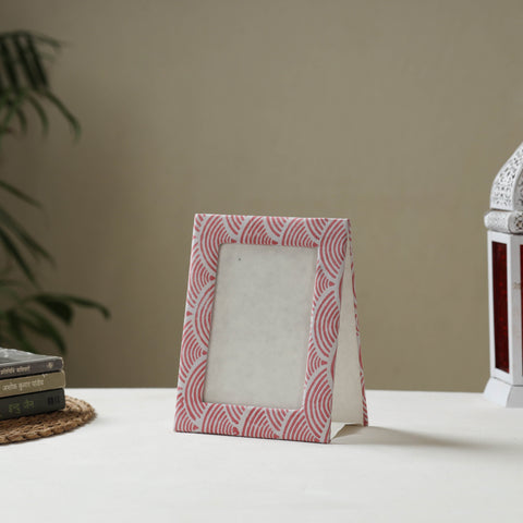 Pink - fabric embellished handmade photo frame (8 x 6 in)