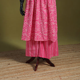 Pink - flared cotton hand batik suit set (set of 2) 08