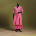 Pink - flared cotton hand batik suit set (set of 2) 08