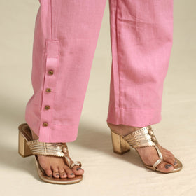 Pink Flex Cotton Elasticated Plain Pant