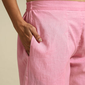 Pink Flex Cotton Elasticated Plain Pant