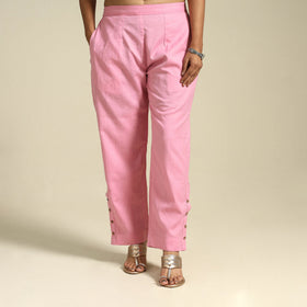 Pink Flex Cotton Elasticated Plain Pant