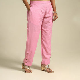 Pink Flex Cotton Elasticated Plain Pant