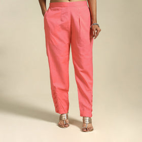 Pink Flex Cotton Elasticated Plain Pant