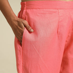 Pink Flex Cotton Elasticated Plain Pant