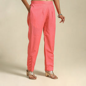 Pink Flex Cotton Elasticated Plain Pant