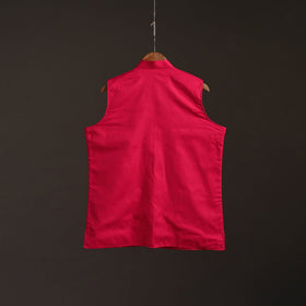 Flex cotton men plain nehru jacket 05 - handcrafted