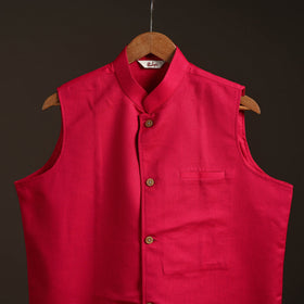 Flex cotton men plain nehru jacket 05 - handcrafted