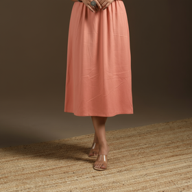 Pink - flex cotton tiered plain dress 05 - handcrafted