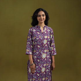 Floral cotton sanganeri co-ord set 01 - handcrafted